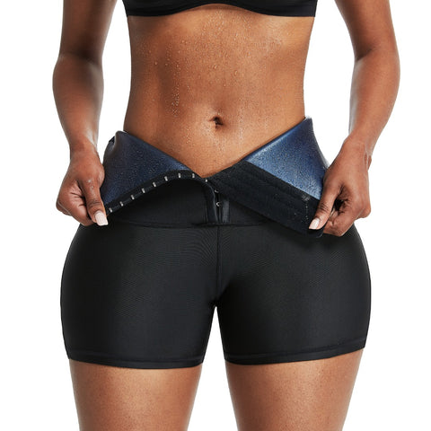 Black Neoprene High Waisted Waist Trainer Booty Shorts