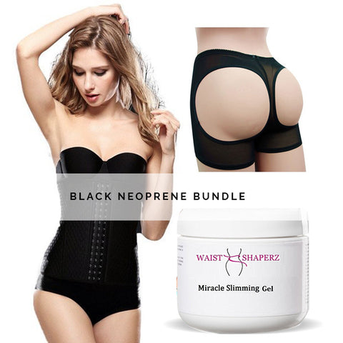 BLACK NEOPRENE BUNDLE - waistshaper