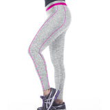 Silver Color Verticle Pink Line Comfortable Printing Leggings Yoga Pants - waistshaper