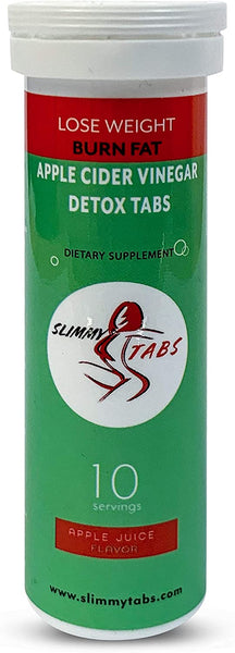 Worlds First Apple Cider Vinegar Detox and Weight Loss Effervescent Tablets by SlimmyTabs - Natural Ingredients, Organic, Vegan, Gluten-Free, Unfiltered with The Mother Tablets | Apple Juice Flavor