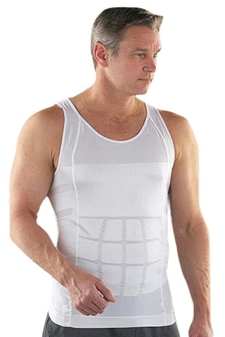 White Tight Tank Vest Body Shaper - waistshaper