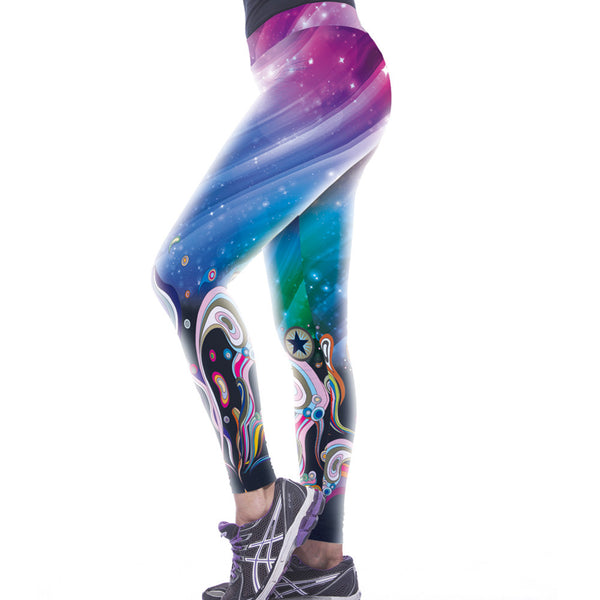 Galaxy Based Beautiful Pattern Printed Leggings - waistshaper